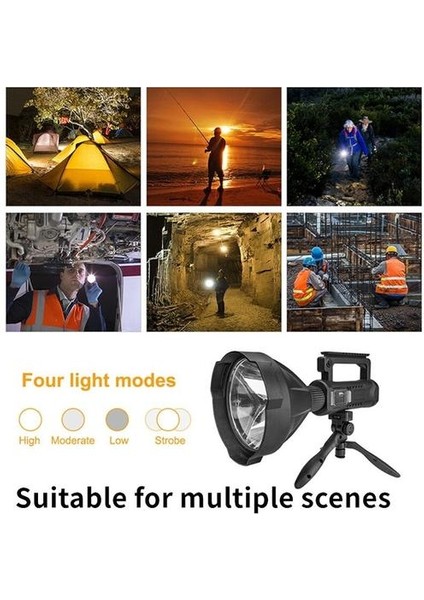Süper Parlak Projektör, Taktik Şarj Edilebilir El Spotlight Fener Led El Feneri, Tripod Usb Çıkışlı, Çalışma Işığı (Yurt Dışından)