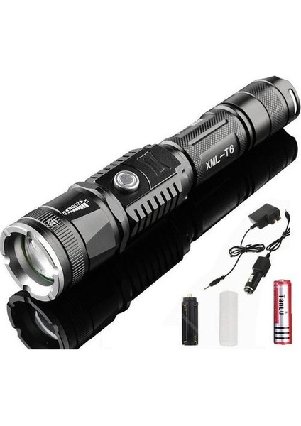 Güçlü El Feneri Lamba Usb Şarj Edilebilir Su Geçirmez Led Lamba Ultra Parlak (Yurt Dışından)