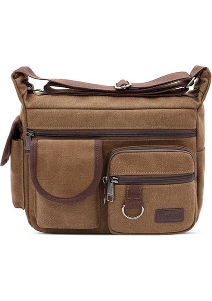 Tuval Büyük Kapasiteli Çok Katmanlı Crossbody Çanta (Yurt Dışından)