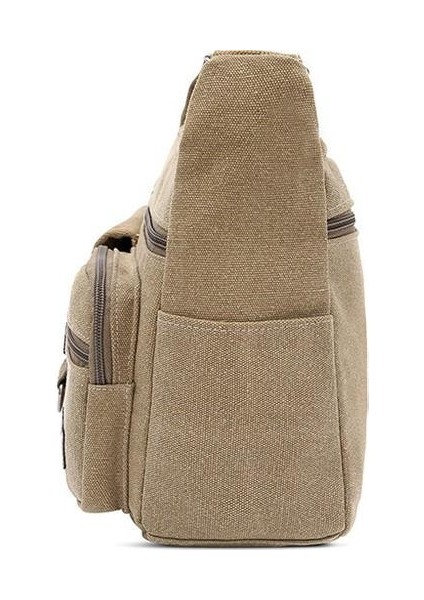 Tuval Büyük Kapasiteli Çok Katmanlı Crossbody Çanta (Yurt Dışından)
