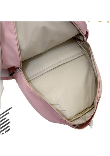 Kontrast Renkli Unisex Okul Sırt Çantası-Pembe (Yurt Dışından) fiyatları