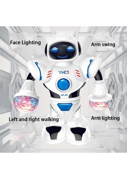 Elektrikli Led Işık Müziği Göz Kamaştırıcı Dans Salıncak Uzay Robotu Oyuncak Modeli (Yurt Dışından)