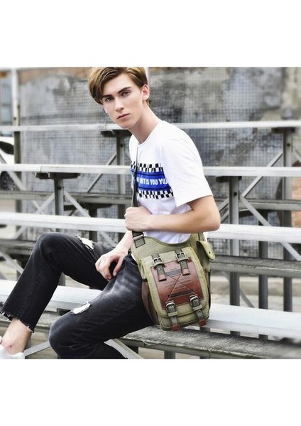 Erkek Vintage Küçük Kanvas Omuz Çantası Crossbody Cüzdan (Yurt Dışından) fırsatları