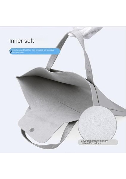 Apple Macbook Için Taşınabilir Hafif Ve Ince Orta Boy 13.3-14 Inç Bilgisayar Çantası + Pu Güç Torbası - Gümüş (Yurt Dışından) modelleri