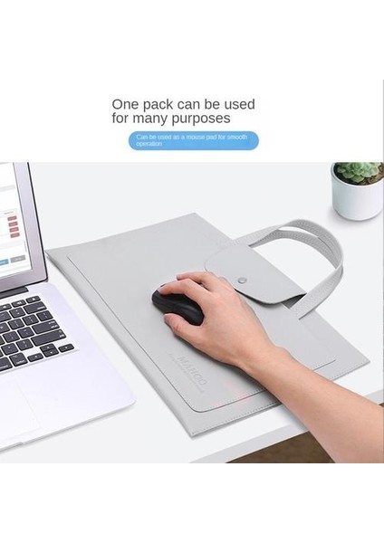 Apple Macbook Için Taşınabilir Hafif Ve Ince Orta Boy 13.3-14 Inç Bilgisayar Çantası + Pu Güç Torbası - Gümüş (Yurt Dışından) fırsatları