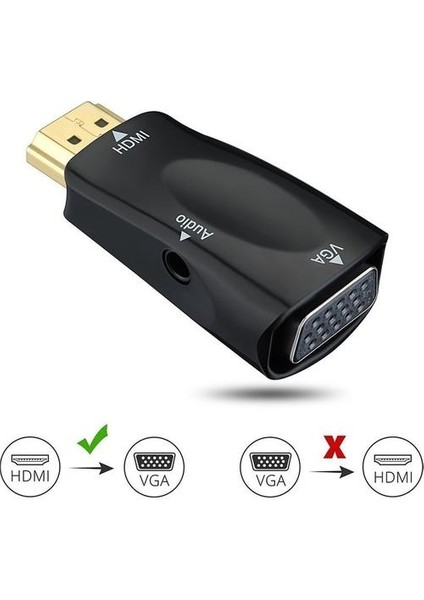 Hdmı Uyumlu - Ses Kablolu Vga Adaptör Dönüştürücü Erkek - Dişi 1080p Pc/Hdtv Için (Yurt Dışından) modelleri