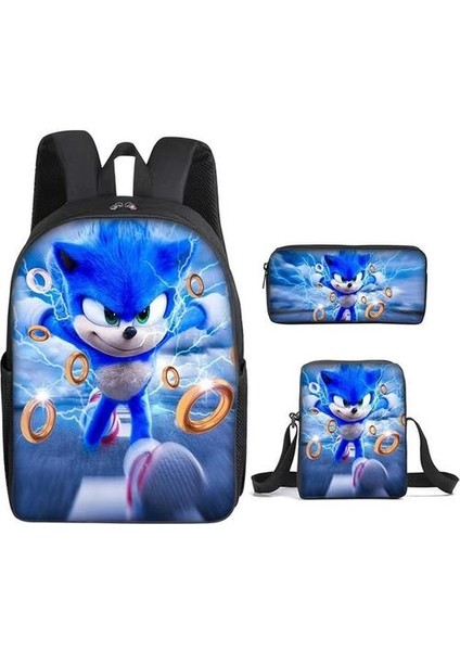 Sonic Anime Okul Çantası 3'Lü Çocuk Okul Çantası Seti (Yurt Dışından)
