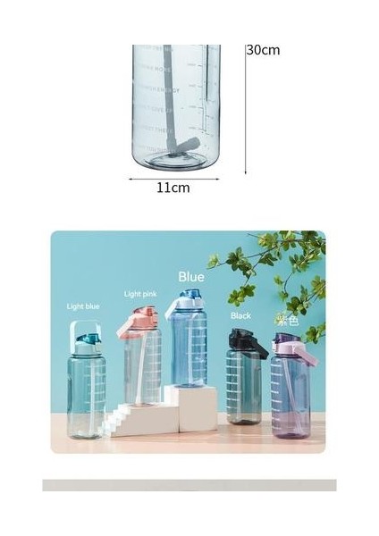 2000ml Açık Taşınabilir Spor Fitness Uzay Bardağı Şeffaf Plastik Su Matarası (Yurt Dışından) fırsatları
