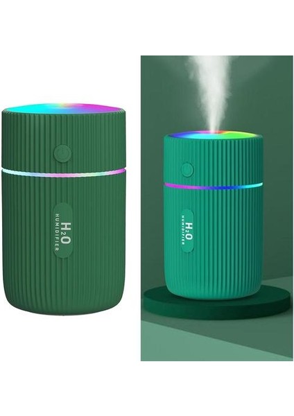 220 Ml. Mini Sessiz Hava Difüzör Mist Arıtma Aroma Hava Nemlendirici 7 Led Işık Yeşil (Yurt Dışından)