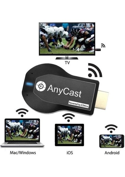 Anycast M2 Plus Tv Stick Wifi Ekran Alıcısı Dongle Dlna Miracast Airplay Airmirror 1080p Mirascreen Yansıtma Ekranı (Yurt Dışından)