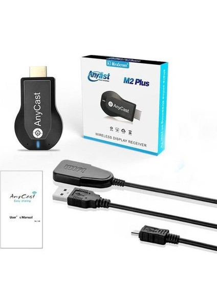 Anycast M2 Plus Tv Stick Wifi Ekran Alıcısı Dongle Dlna Miracast Airplay Airmirror 1080p Mirascreen Yansıtma Ekranı (Yurt Dışından)