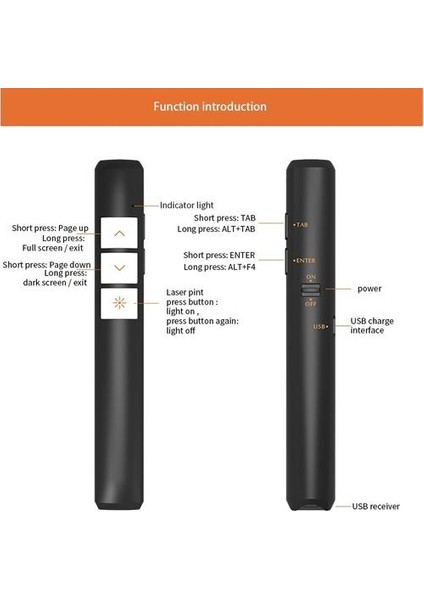 2.4g Mini Usbwireless Presenter Ppt Flip Pen Mevcut Uzaktan Kumanda 40m Slide Lazer Pointer (Yurt Dışından)