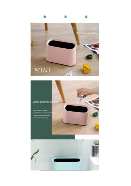 Masaüstü Mini Çöp Kutusu Oval Eğimli (Yurt Dışından) fiyatları