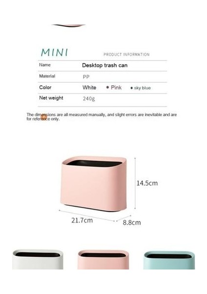 Masaüstü Mini Çöp Kutusu Oval Eğimli (Yurt Dışından) modelleri