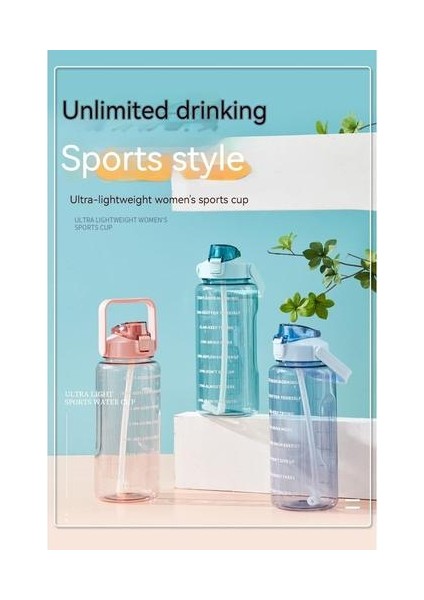 2000ml Açık Taşınabilir Spor Fitness Uzay Bardağı Şeffaf Plastik Su Matarası (Yurt Dışından) indirimleri