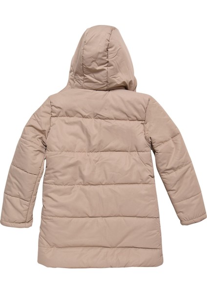 Çıtçıt Cep Detaylı Kürksüz Kapüşonlu Bej Kız Çocuk Mont indirimleri
