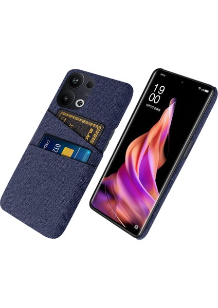 Oppo Reno9 Pro Plus 5g Kumaş Doku Çift Kart Yuvaları Telefon Kılıf Anti-Clatch Sert Pc Arka Kapak (Yurt Dışından)