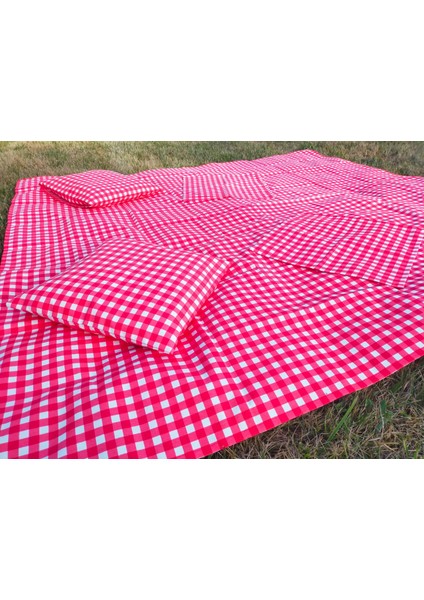 Kırmızı Pötikare Minder Tekli - 40*40 4'lü fırsatları