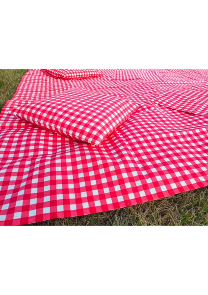 Kırmızı Pötikare Minder Tekli - 40*40 4'lü indirimleri