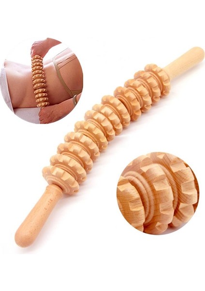 Ahşap Kavisli Masaj Sopası Selülit ve Karın Masaj Rulosu