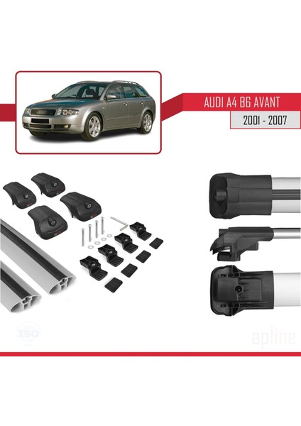 Audi A4 (B6) Avant 2002-2004 Arası ile Uyumlu Ace-1 Ara Atkı Tavan Barı Gri