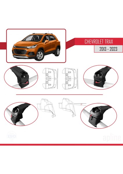 Chevrolet Trax 2013 ve Sonrası ile Uyumlu Ace-2 Ara Atkı Tavan Barı Siyah