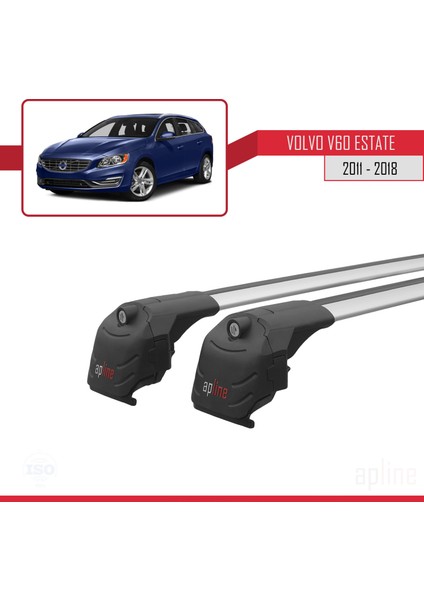 Volvo V60 Estate 2011-2018 Arası ile Uyumlu Ace-2 Ara Atkı Tavan Barı Gri modelleri