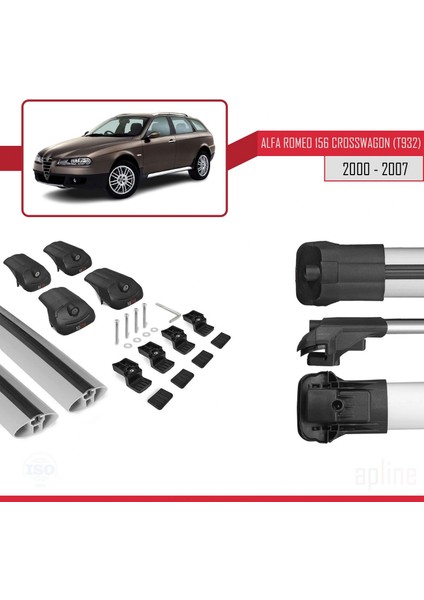 Alfa Romeo 156 Crosswagon (T932) 2000-2007 Ace-1 Ara Atkı Tavan Barı Gri