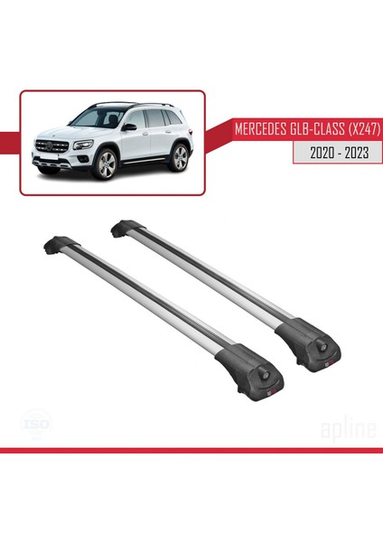 Mercedes Glb-Class (X247) 2020 ve Sonrası ile Uyumlu Ace-1 Ara Atkı Tavan Barı Gri