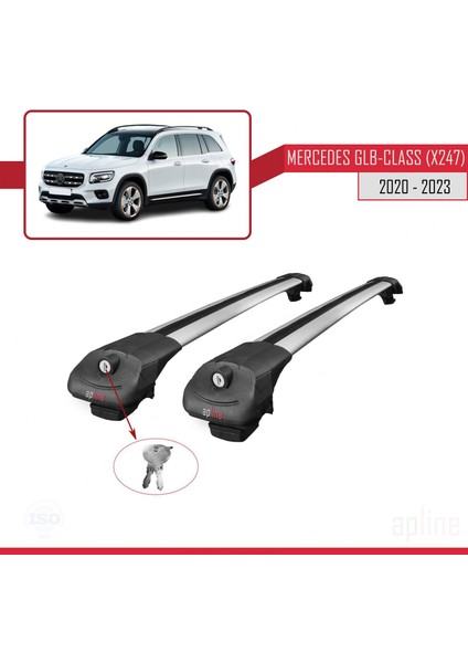 Mercedes Glb-Class (X247) 2020 ve Sonrası ile Uyumlu Ace-1 Ara Atkı Tavan Barı Gri