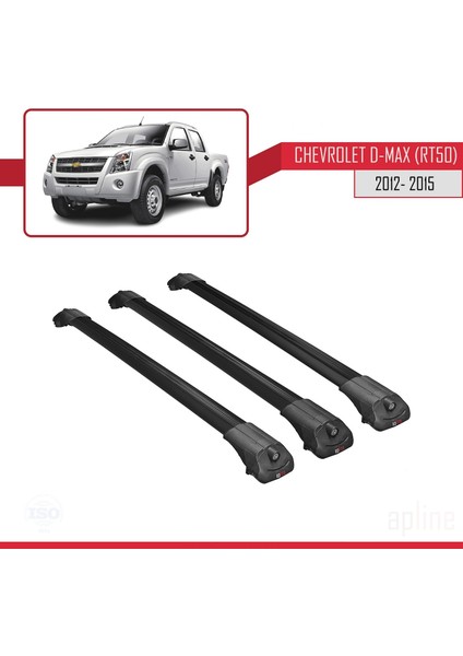 Chevrolet D-Max (RT50) 2012-2015 Arası ile Uyumlu Ace-1 Ara Atkı Tavan Barı Siyah 3 Adet Bar modelleri