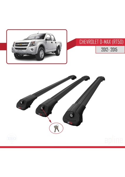 Chevrolet D-Max (RT50) 2012-2015 Arası ile Uyumlu Ace-1 Ara Atkı Tavan Barı Siyah 3 Adet Bar fırsatları