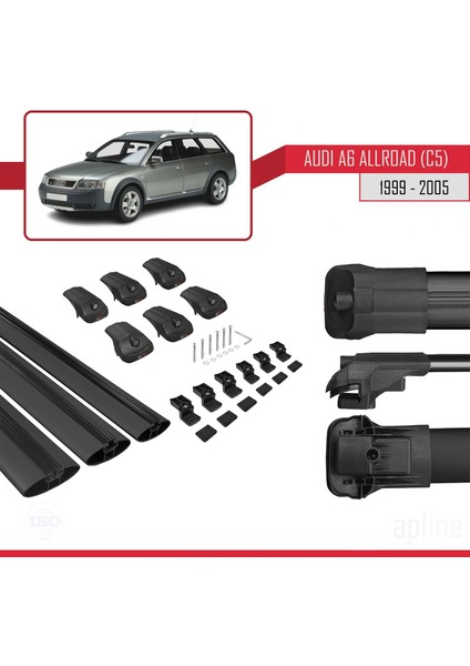 Audi A6 Allroad (C5) 1999-2005 Arası ile Uyumlu Ace-1 Ara Atkı Tavan Barı Siyah 3 Adet Bar indirimleri
