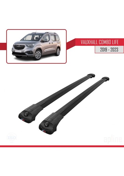 Vauxhall Combo Life 2019 ve Sonrası ile Uyumlu Ace-1 Ara Atkı Tavan Barı Siyah modelleri