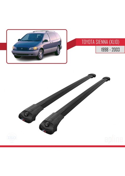 Toyota Sienna (XL10) 1998-2003 Arası ile Uyumlu Ace-1 Ara Atkı Tavan Barı Siyah