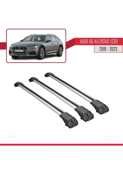 Audi A6 Allroad (C8) 2019 ve Sonrası ile Uyumlu Ace-1 Ara Atkı Tavan Barı Gri 3 Adet Bar modelleri