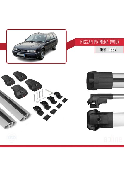 Nissan Primera (W10) 1991-1997 Arası ile Uyumlu Ace-1 Ara Atkı Tavan Barı Gri