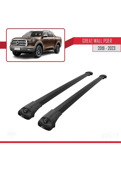 Great Wall Poer 2019 ve Sonrası ile Uyumlu Ace-1 Ara Atkı Tavan Barı Siyah modelleri