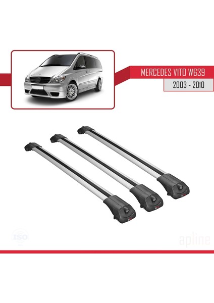 Mercedes Vito (W639) 2003-2010 Arası ile Uyumlu Ace-1 Ara Atkı Tavan Barı Gri 3 Adet Bar modelleri