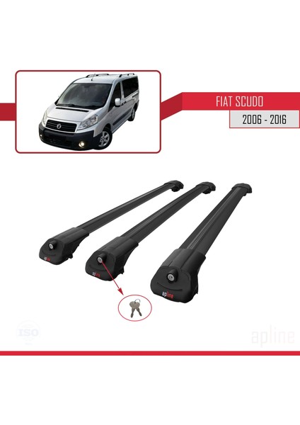Fiat Scudo 2006-2016 Arası ile Uyumlu Ace-1 Ara Atkı Tavan Barı Siyah 3 Adet Bar fırsatları