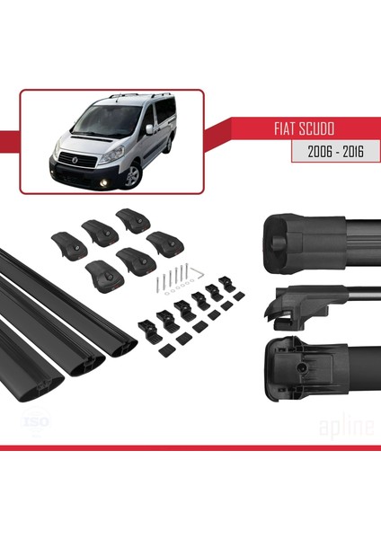 Fiat Scudo 2006-2016 Arası ile Uyumlu Ace-1 Ara Atkı Tavan Barı Siyah 3 Adet Bar indirimleri