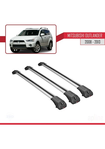 Mitsubishi Outlander 2008-2013 Arası ile Uyumlu Ace-1 Ara Atkı Tavan Barı Gri 3 Adet Bar modelleri