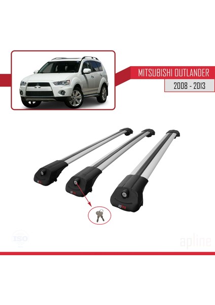 Mitsubishi Outlander 2008-2013 Arası ile Uyumlu Ace-1 Ara Atkı Tavan Barı Gri 3 Adet Bar fırsatları