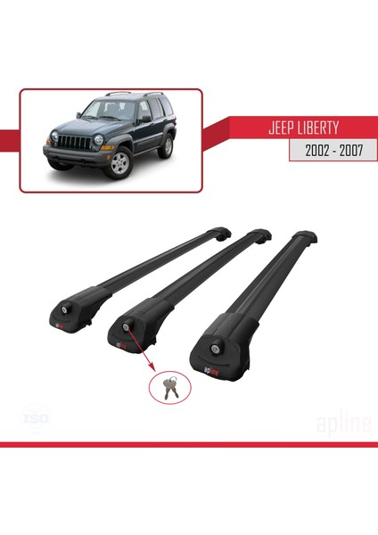 Jeep Liberty 2002-2007 Arası ile Uyumlu Ace-1 Ara Atkı Tavan Barı Siyah 3 Adet Bar fırsatları