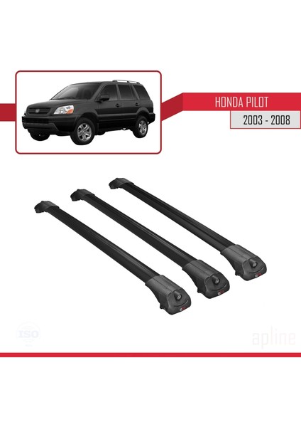 Honda Pilot 2003-2008 Arası ile Uyumlu Ace-1 Ara Atkı Tavan Barı Siyah 3 Adet Bar modelleri