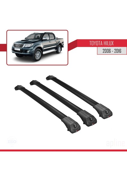 Toyota Hilux 2006-2016 Arası ile Uyumlu Ace-1 Ara Atkı Tavan Barı Siyah 3 Adet Bar modelleri