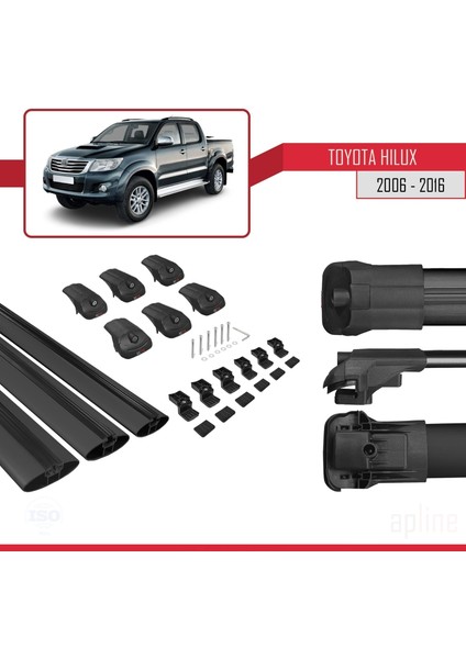 Toyota Hilux 2006-2016 Arası ile Uyumlu Ace-1 Ara Atkı Tavan Barı Siyah 3 Adet Bar indirimleri