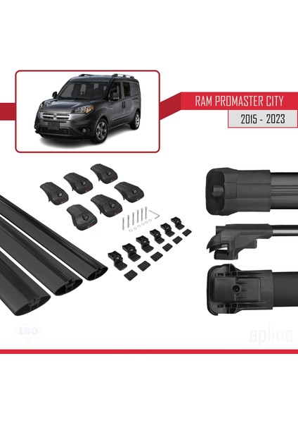 Ram Promaster City 2015 ve Sonrası ile Uyumlu Ace-1 Ara Atkı Tavan Barı Siyah 3 Adet Bar indirimleri