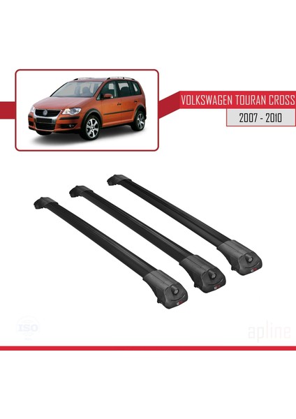 Volkswagen Touran Cross 2007-2010 Arası ile Uyumlu Ace-1 Ara Atkı Tavan Barı Siyah 3 Adet Bar modelleri