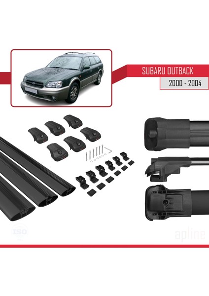 Subaru Outback 2000-2004 Arası ile Uyumlu Ace-1 Ara Atkı Tavan Barı Siyah 3 Adet Bar indirimleri